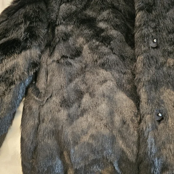 H&M Ladies Faux Fur Jacket Black XS - Picture 9 of 9